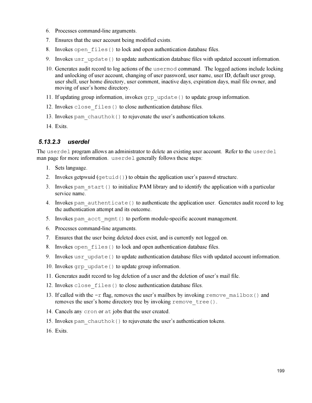 IBM 10 SP1 EAL4 manual Userdel 