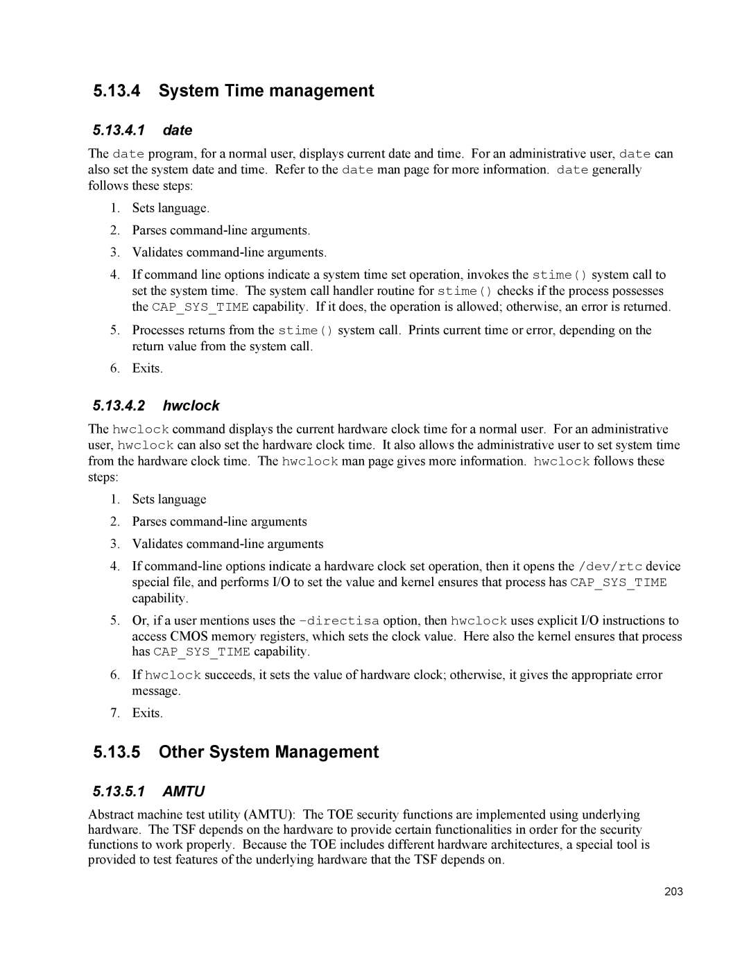 IBM 10 SP1 EAL4 manual System Time management, Other System Management, Date, Hwclock, Amtu 