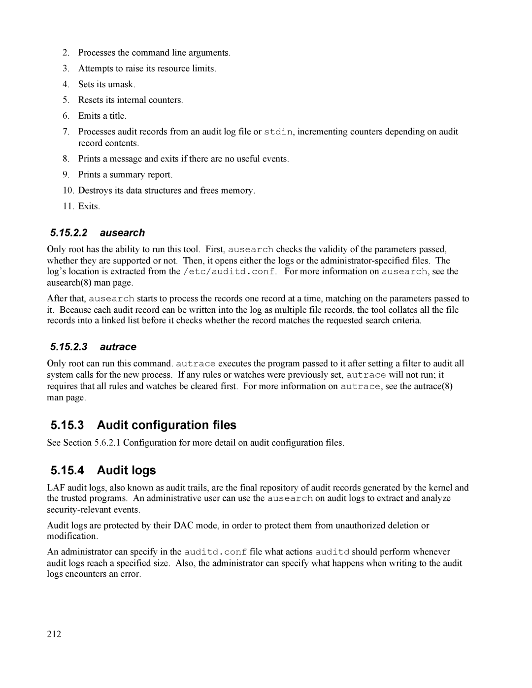 IBM 10 SP1 EAL4 manual Audit configuration files, Audit logs, Autrace 