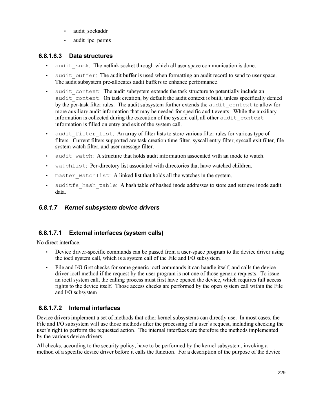 IBM 10 SP1 EAL4 manual Kernel subsystem device drivers 