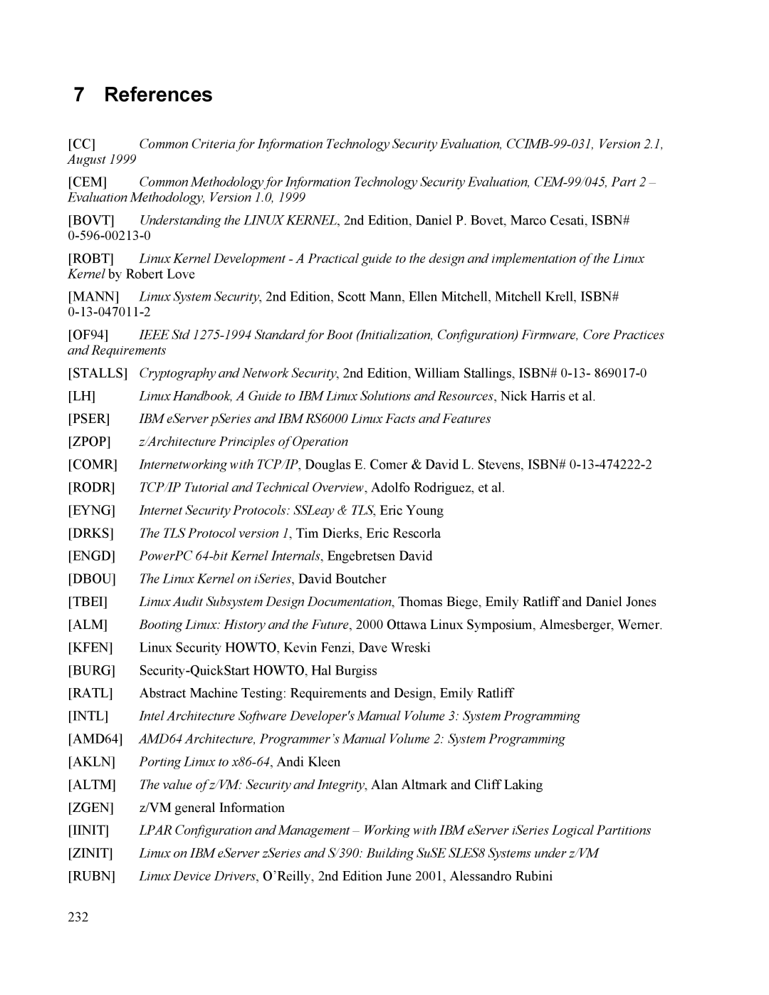 IBM 10 SP1 EAL4 manual References 