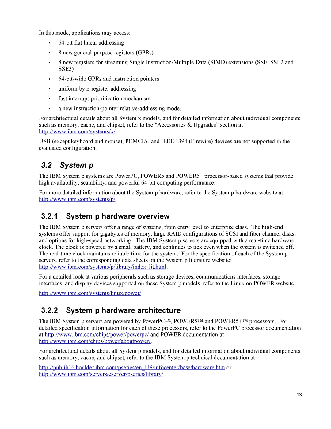 IBM 10 SP1 EAL4 manual System p hardware overview, System p hardware architecture 