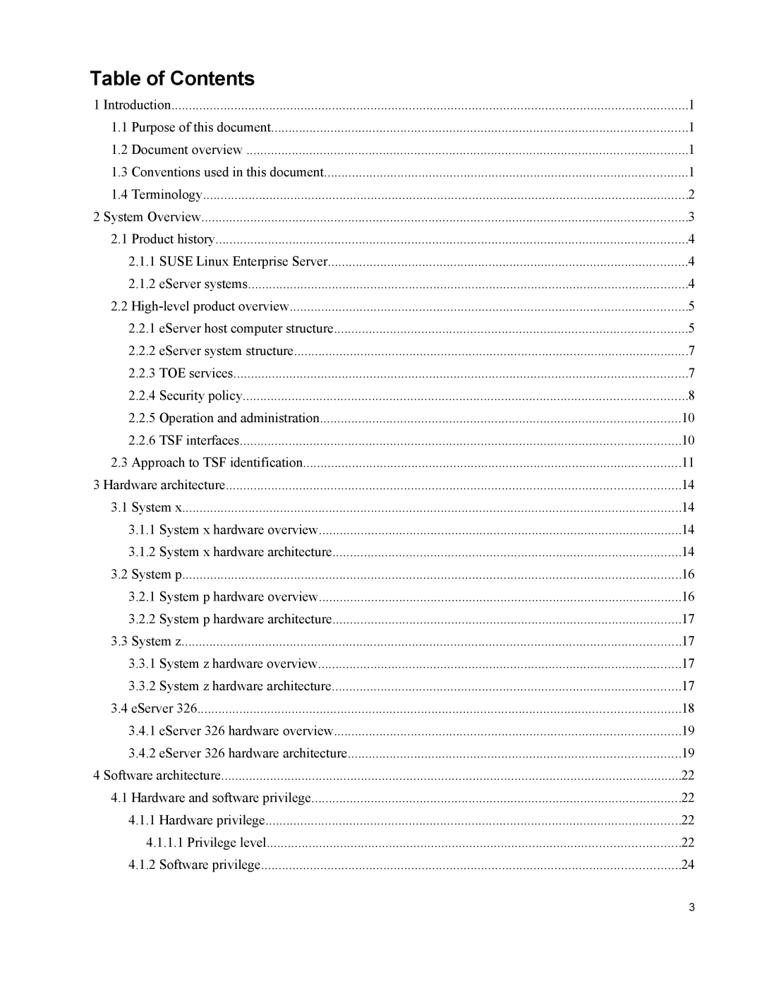 IBM 10 SP1 EAL4 manual Table of Contents 