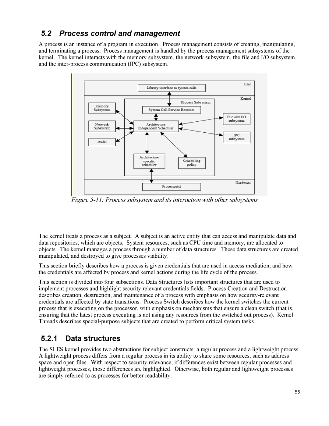 IBM 10 SP1 EAL4 manual Process control and management, Data structures 