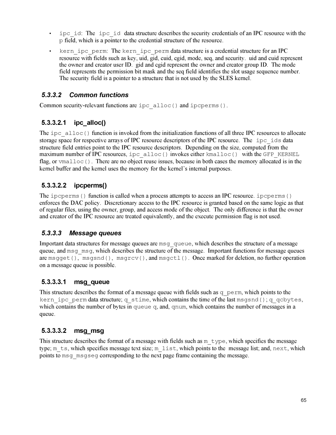 IBM 10 SP1 EAL4 manual Common functions, Message queues 