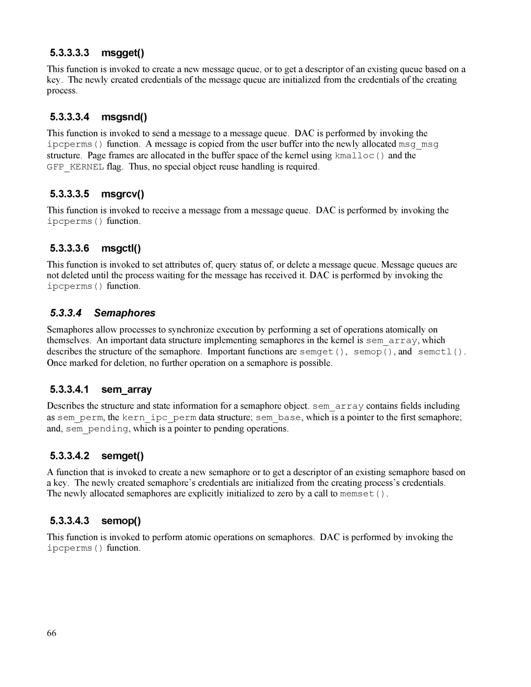 IBM 10 SP1 EAL4 manual Semaphores 