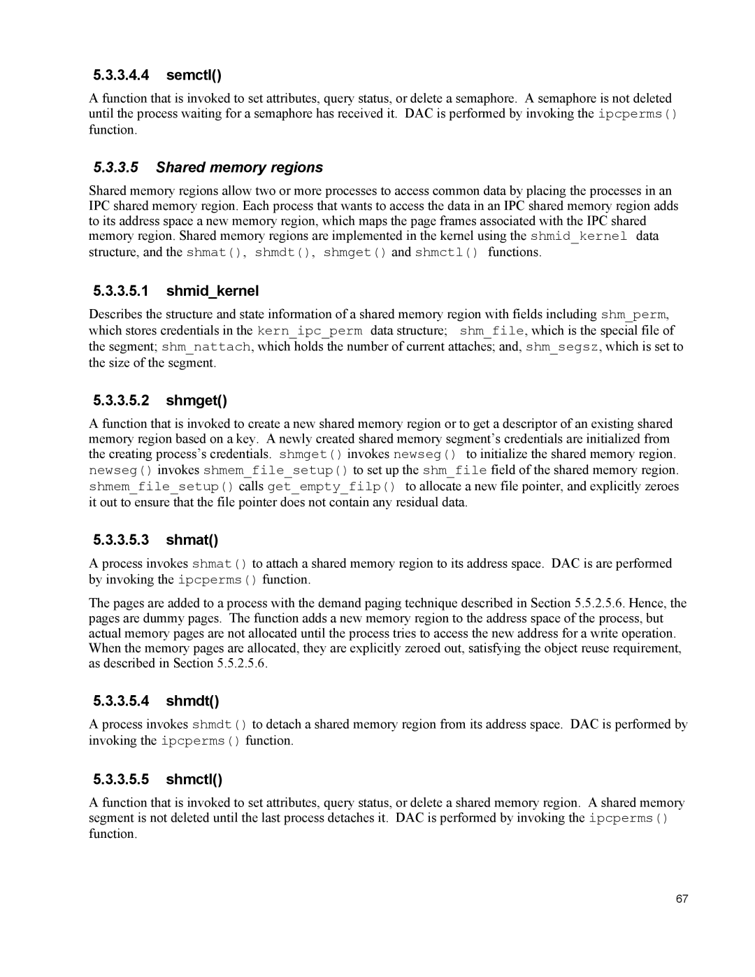 IBM 10 SP1 EAL4 manual Shared memory regions 