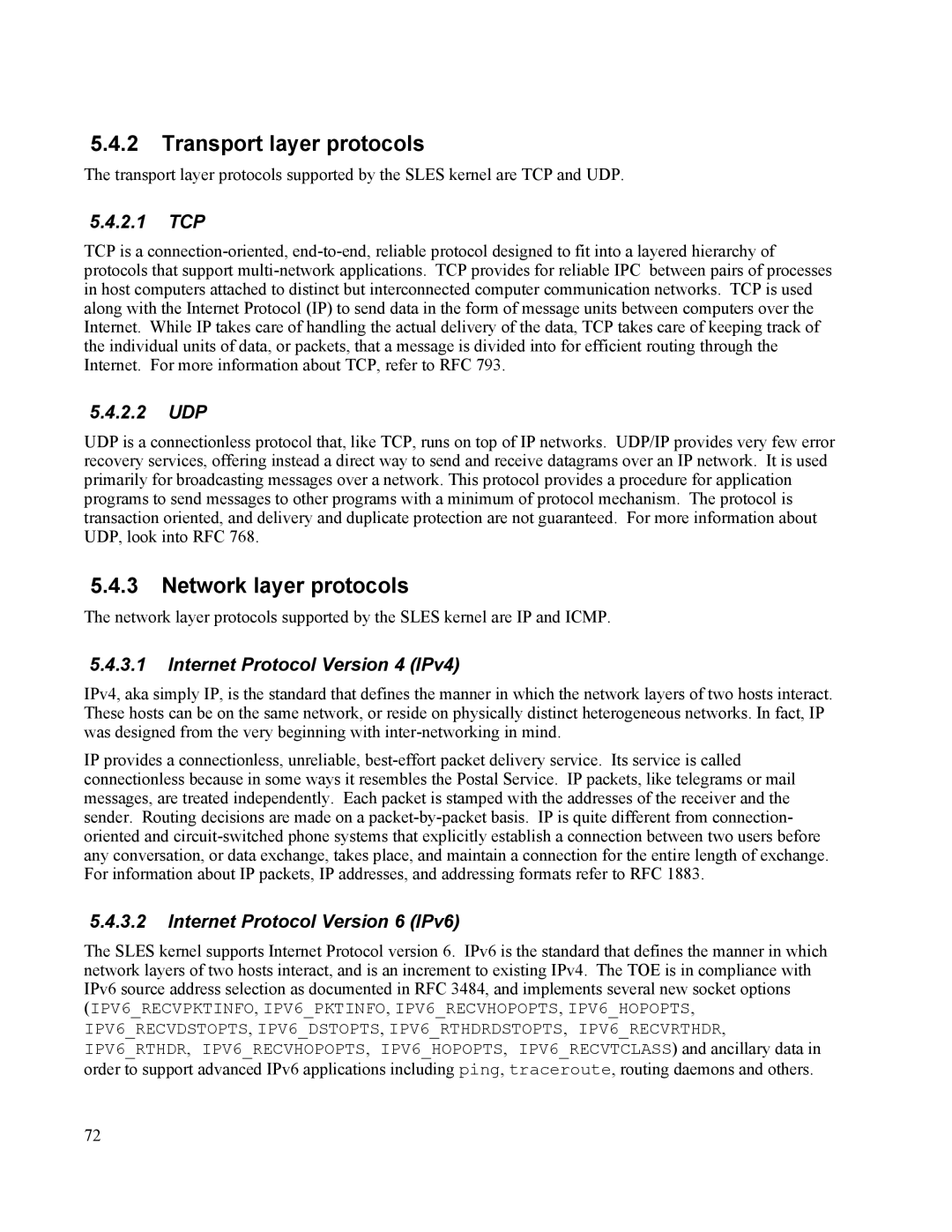 IBM 10 SP1 EAL4 manual Transport layer protocols, Network layer protocols 