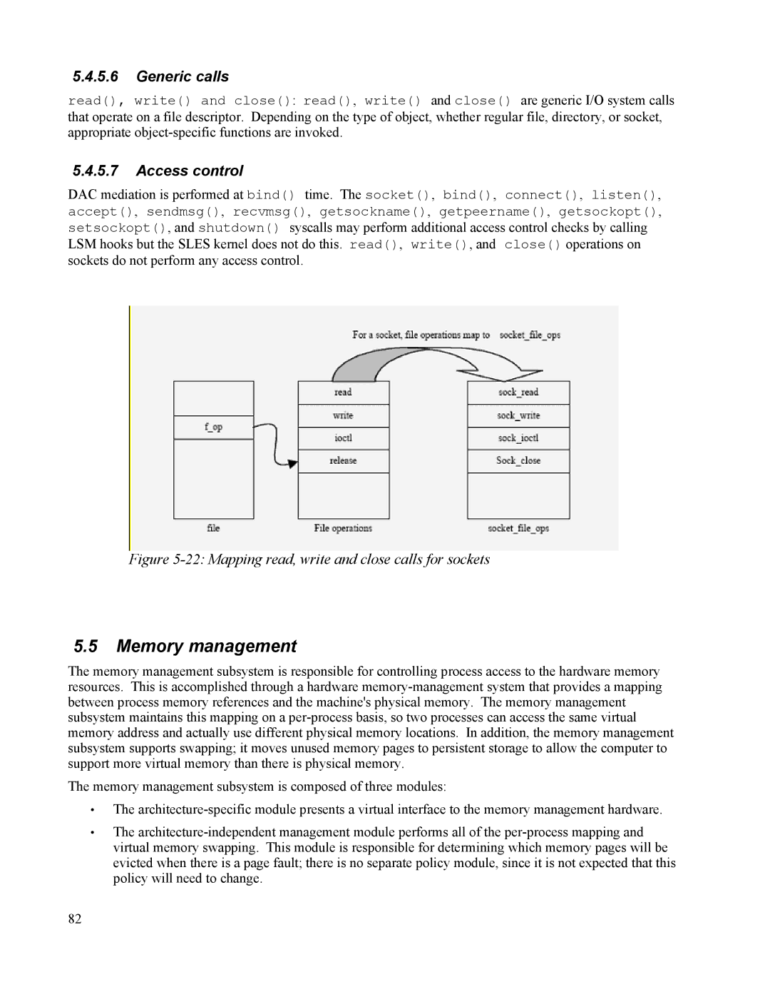 IBM 10 SP1 EAL4 manual Memory management, Generic calls, Access control 