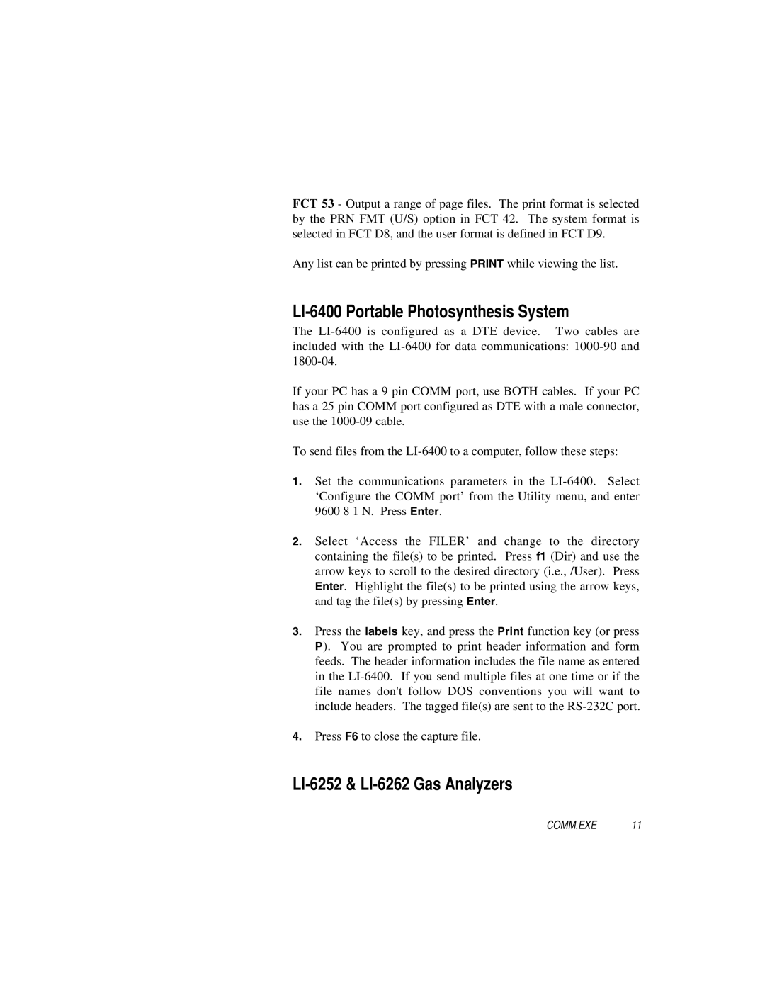 IBM 1000-90 manual LI-6400 Portable Photosynthesis System, LI-6252 & LI-6262 Gas Analyzers 