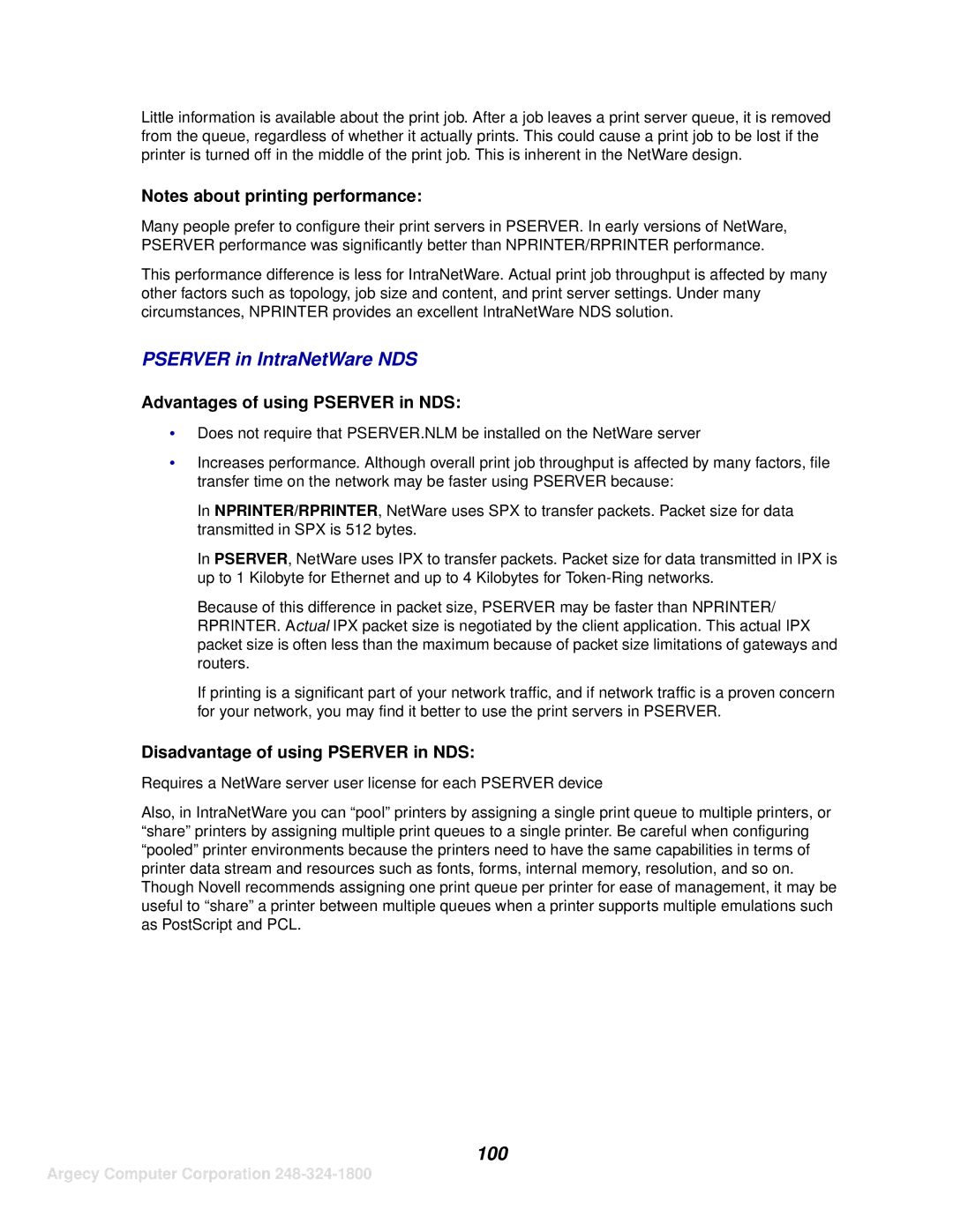 IBM 1116 manual Pserver in IntraNetWare NDS, Advantages of using Pserver in NDS, Disadvantage of using Pserver in NDS 