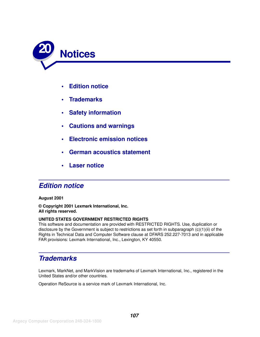 IBM 1116 manual Edition notice, Trademarks 