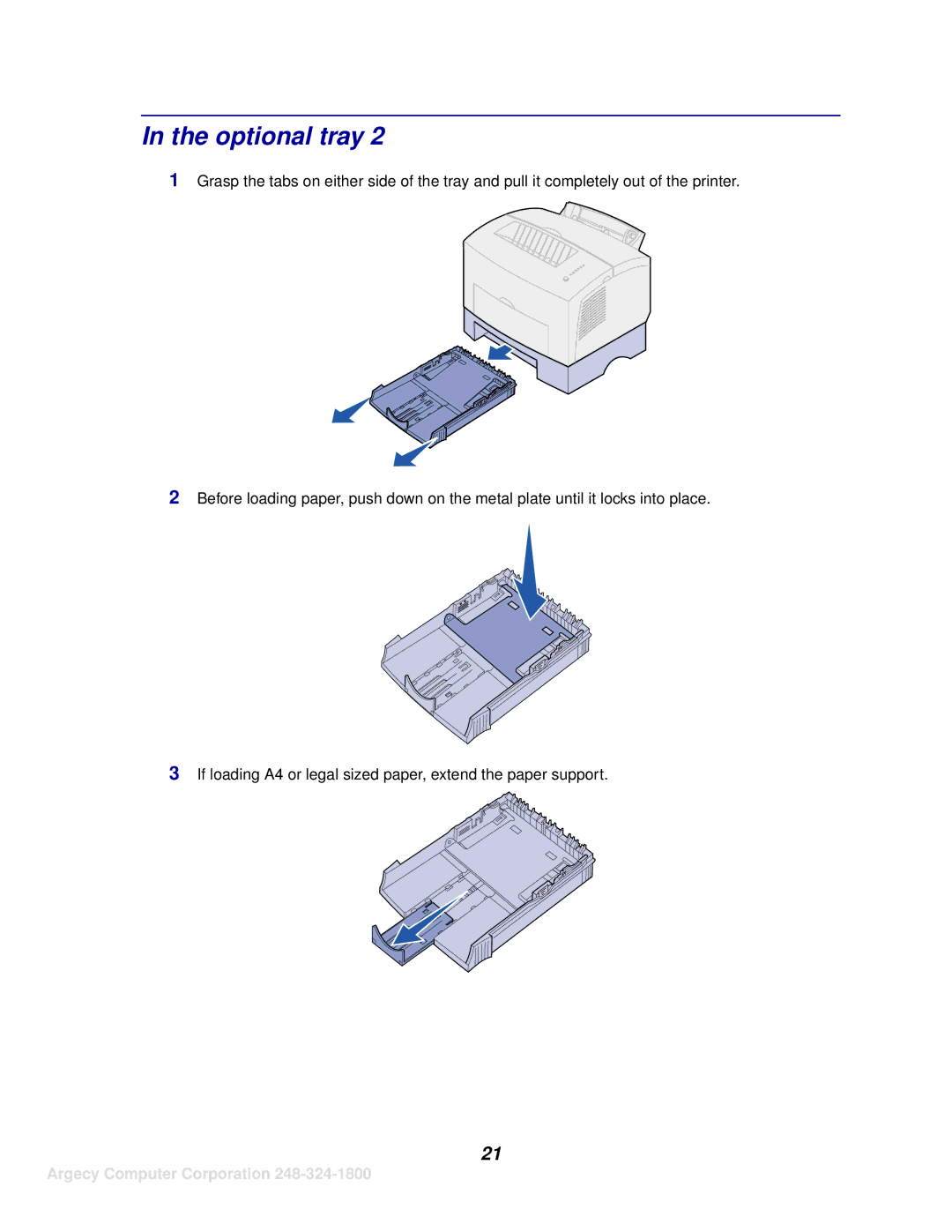 IBM 1116 manual Optional tray 