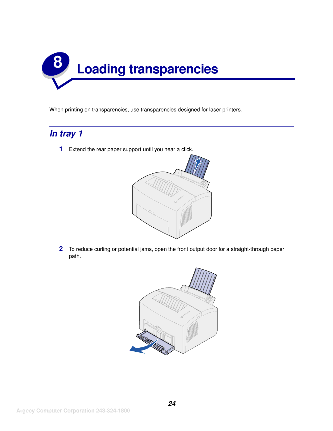 IBM 1116 manual Loading transparencies, Tray 