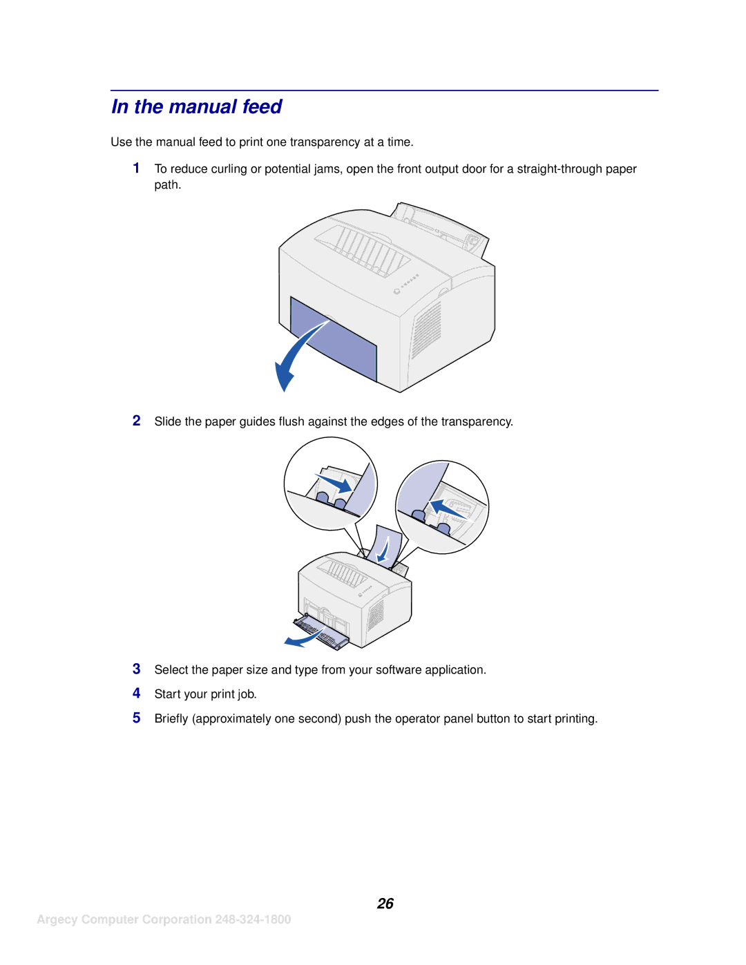 IBM 1116 manual Manual feed 