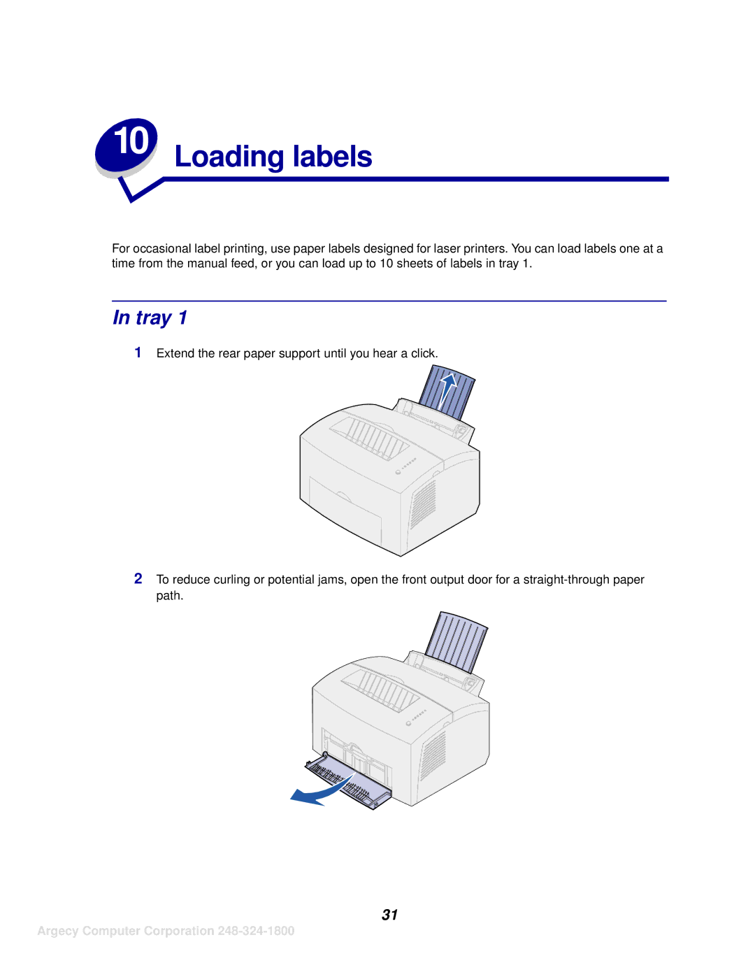 IBM 1116 manual Loading labels, Tray 