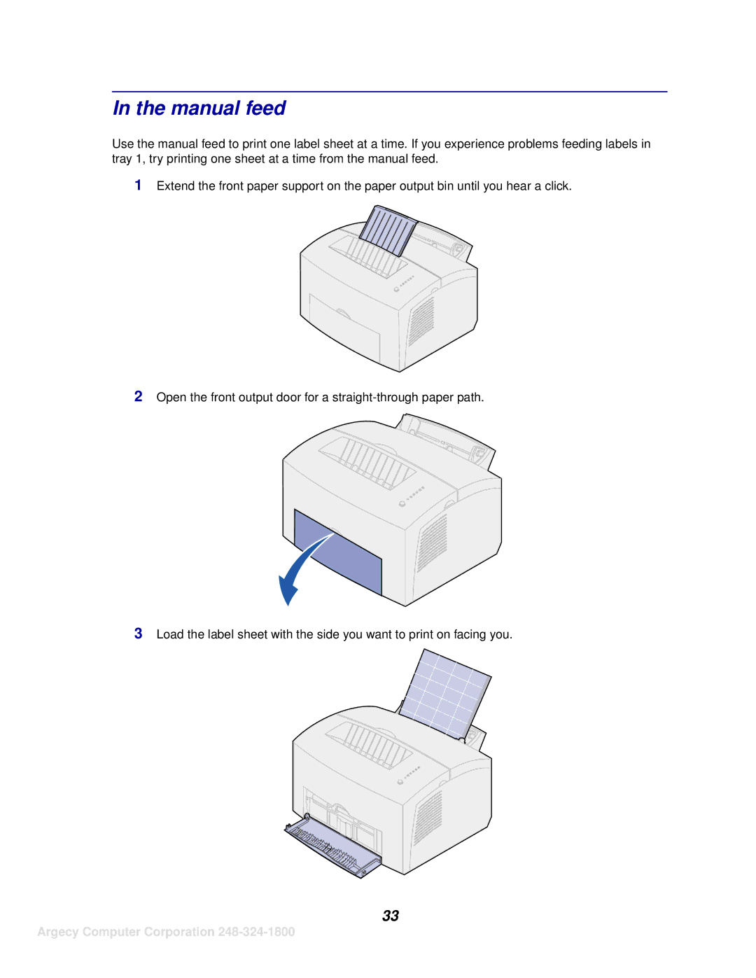 IBM 1116 manual Manual feed 