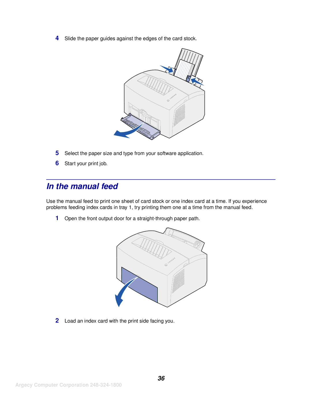 IBM 1116 manual Manual feed 