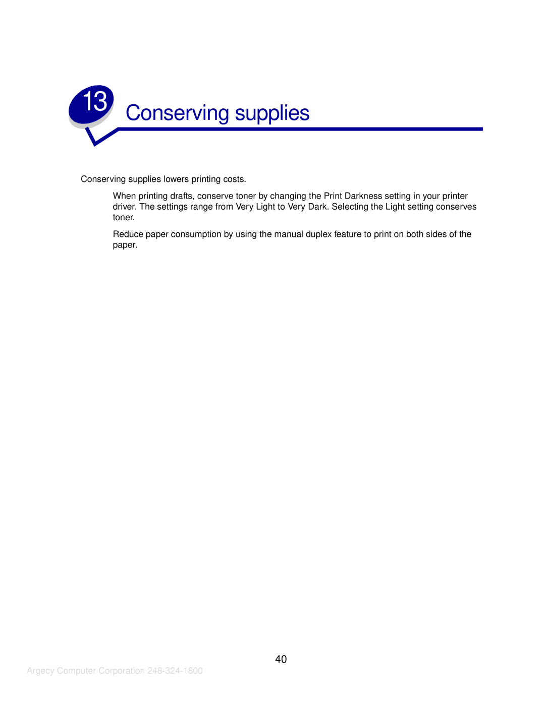 IBM 1116 manual Conserving supplies 