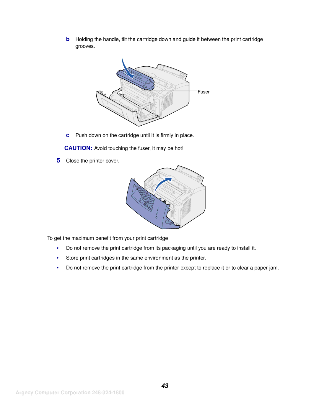 IBM 1116 manual Fuser 