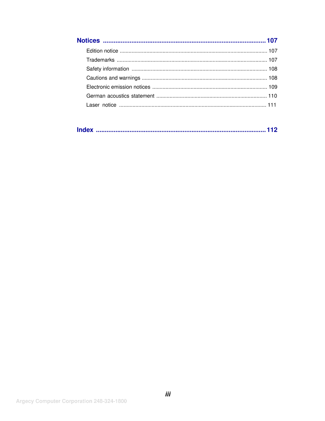 IBM 1116 manual Iii 