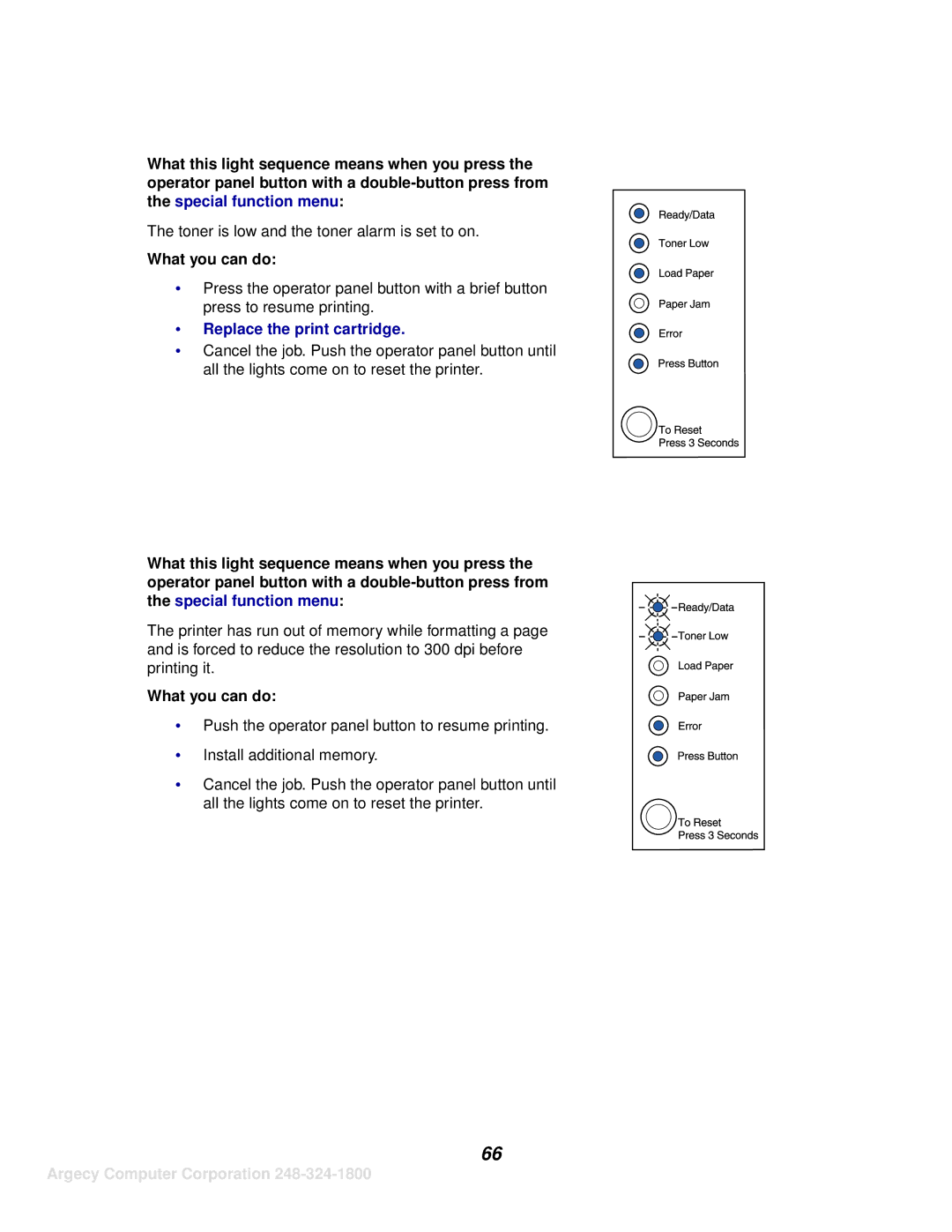 IBM 1116 manual Toner is low and the toner alarm is set to on 