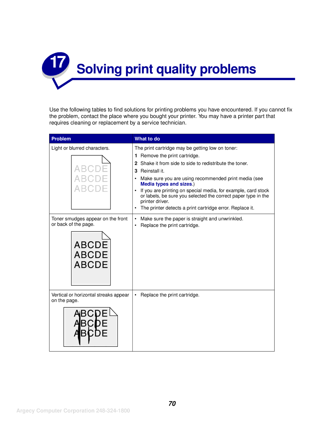 IBM 1116 manual Solving print quality problems, Problem What to do 