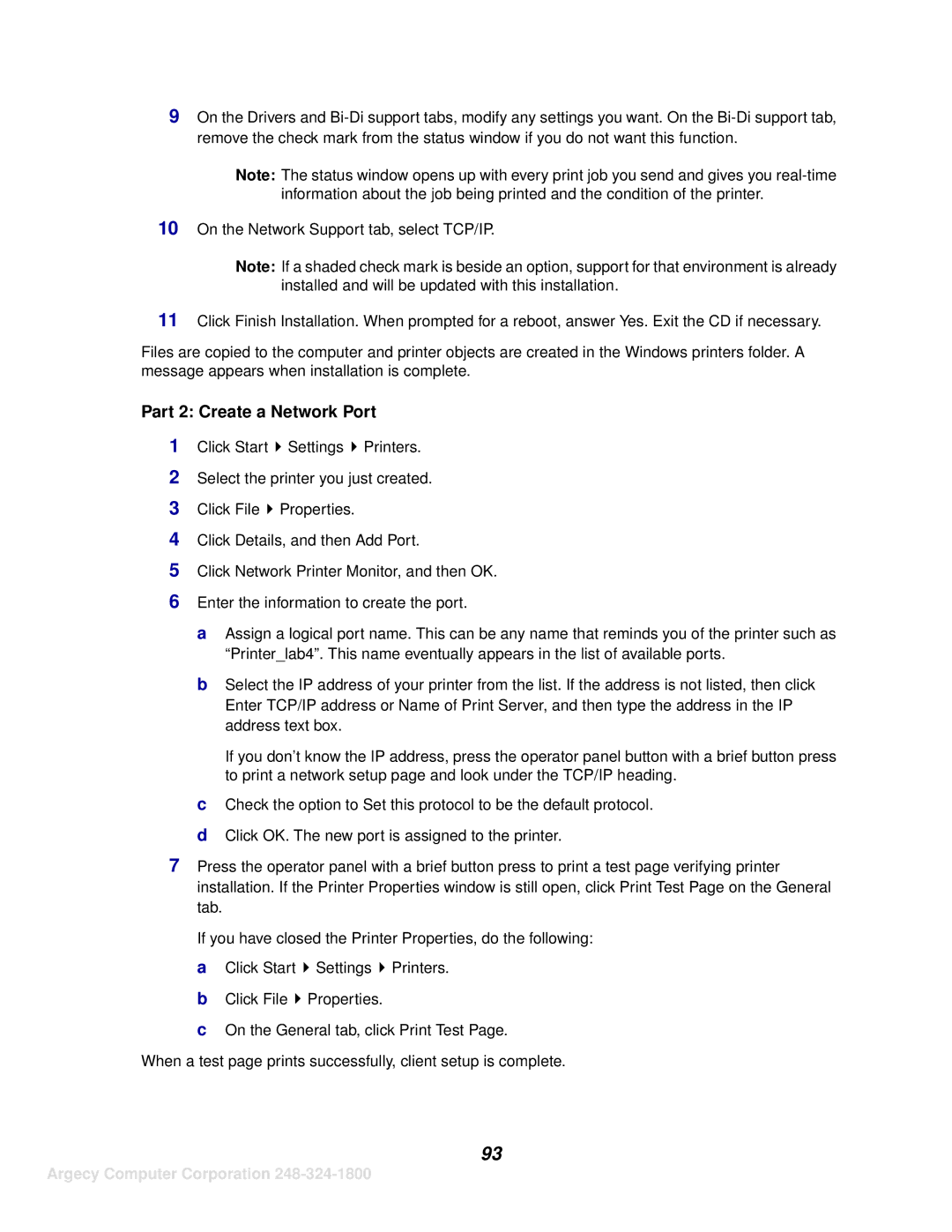 IBM 1116 manual Part 2 Create a Network Port 