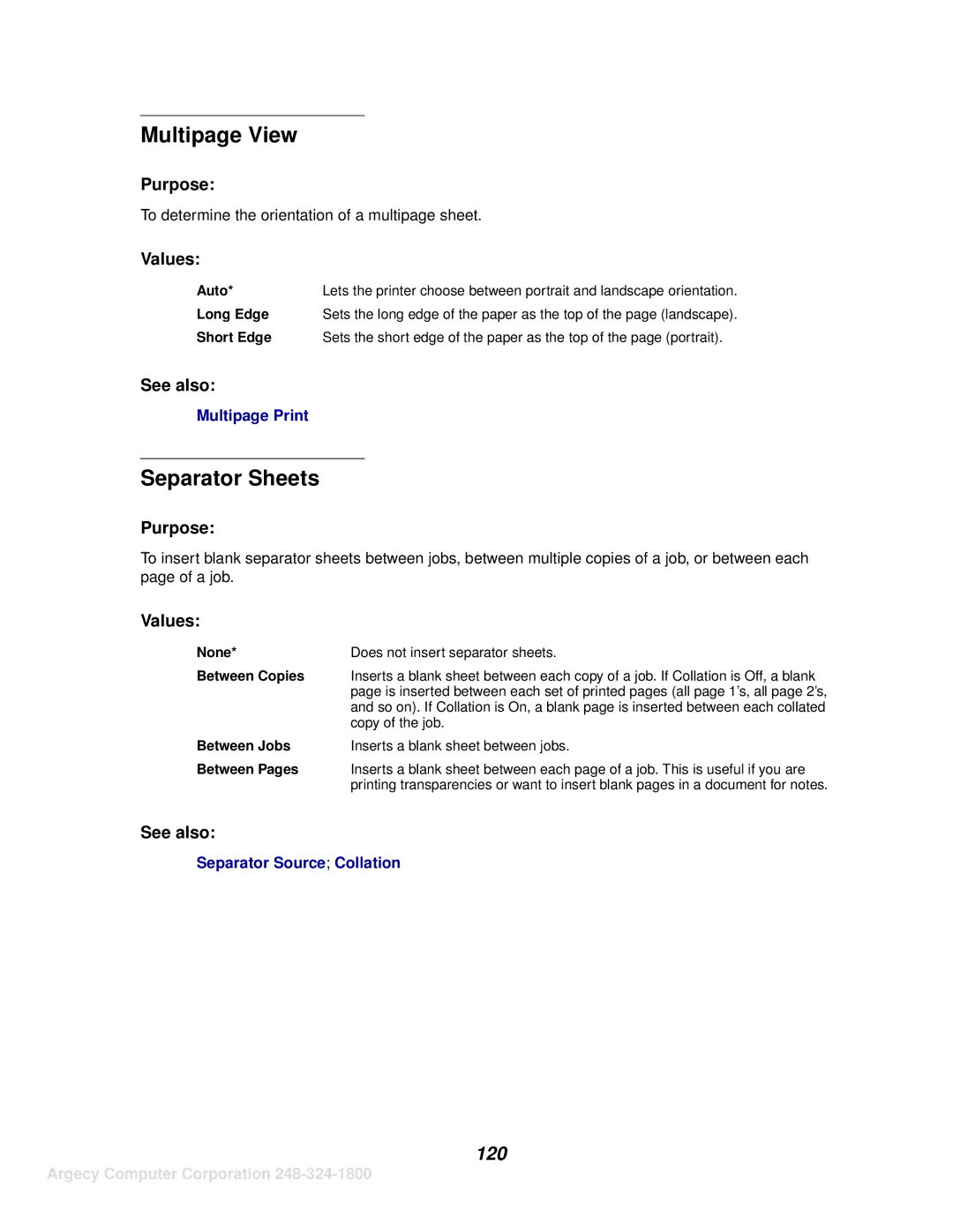 IBM 1125, 1120 manual Multipage View, Separator Sheets 