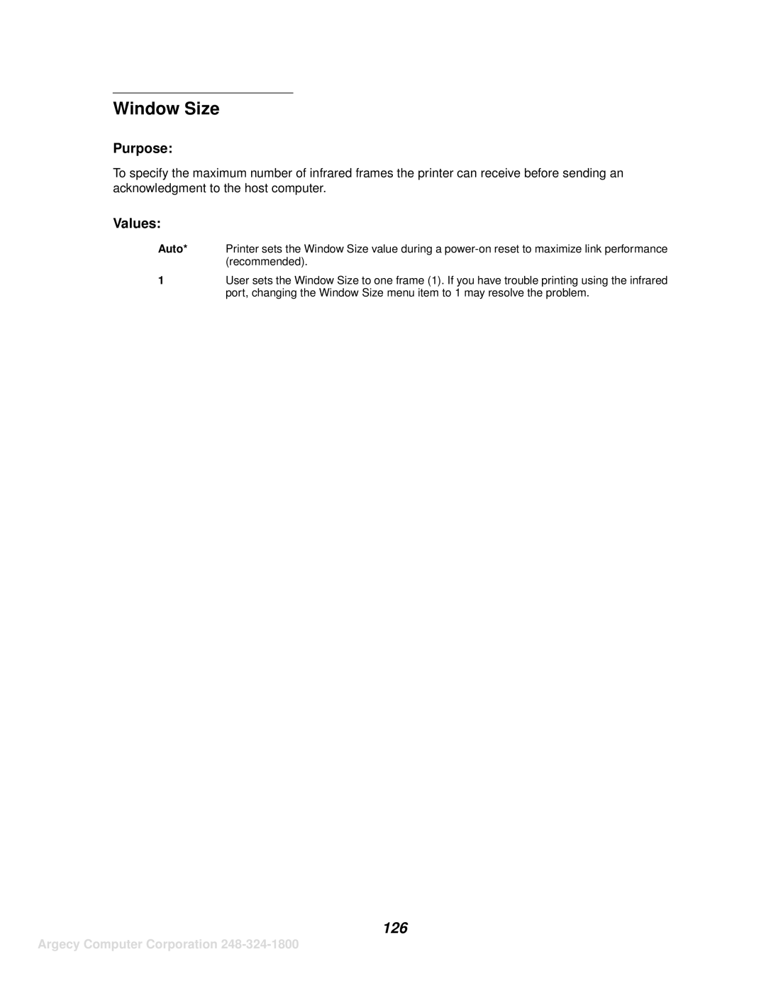 IBM 1125, 1120 manual Window Size, 126 