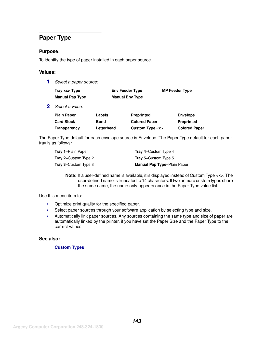 IBM 1120, 1125 manual Paper Type, 143 