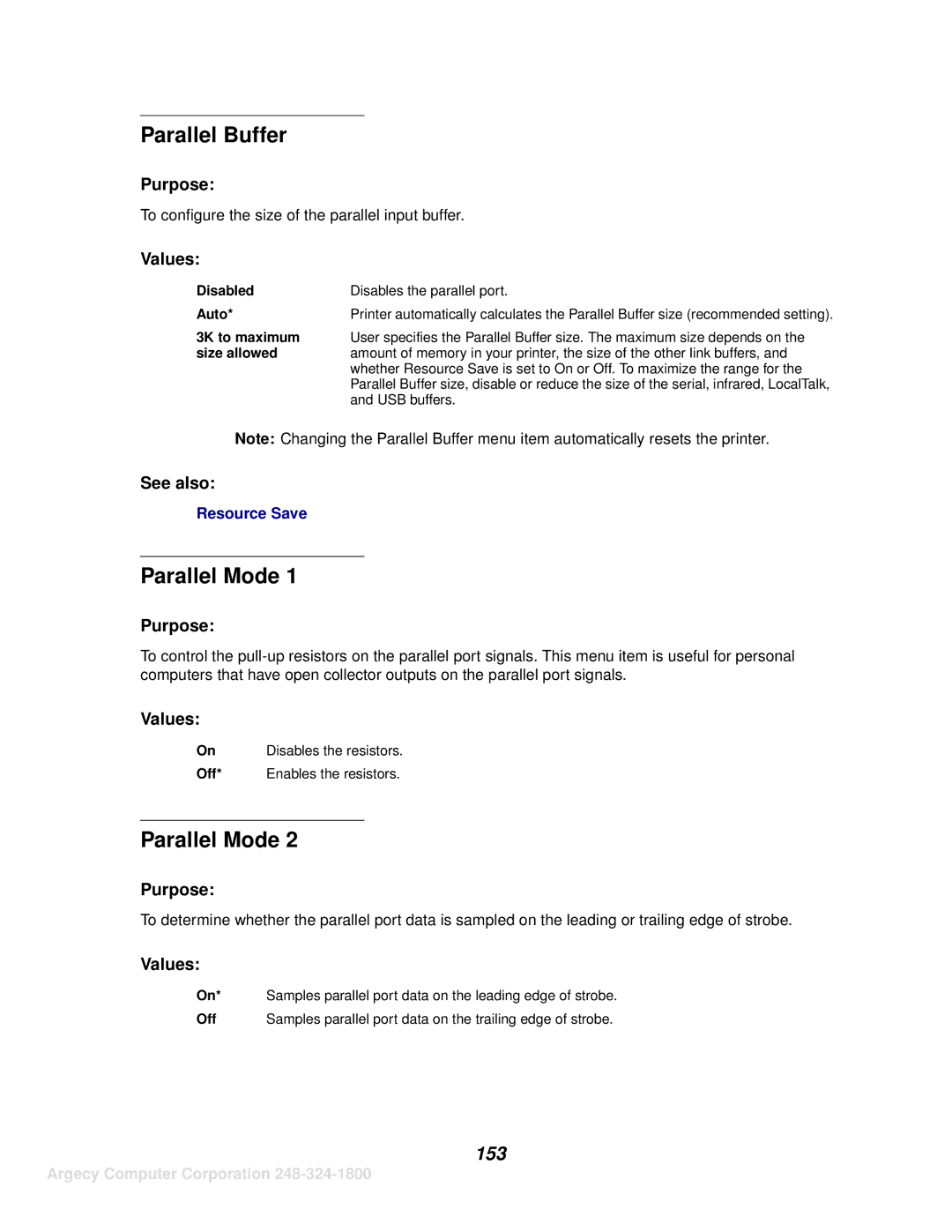 IBM 1120, 1125 manual Parallel Buffer, Parallel Mode, 153 