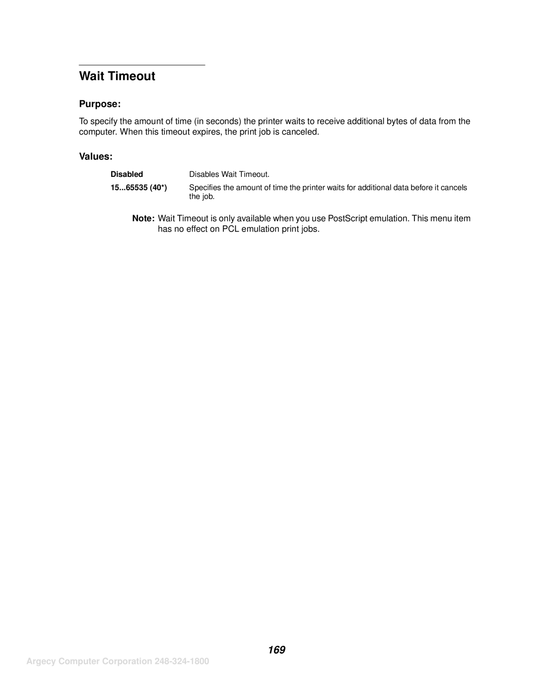 IBM 1120, 1125 manual Wait Timeout, 169 