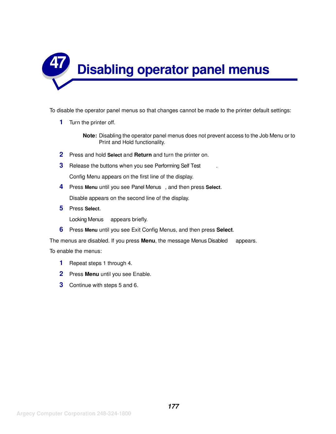 IBM 1120, 1125 manual Disabling operator panel menus, 177 