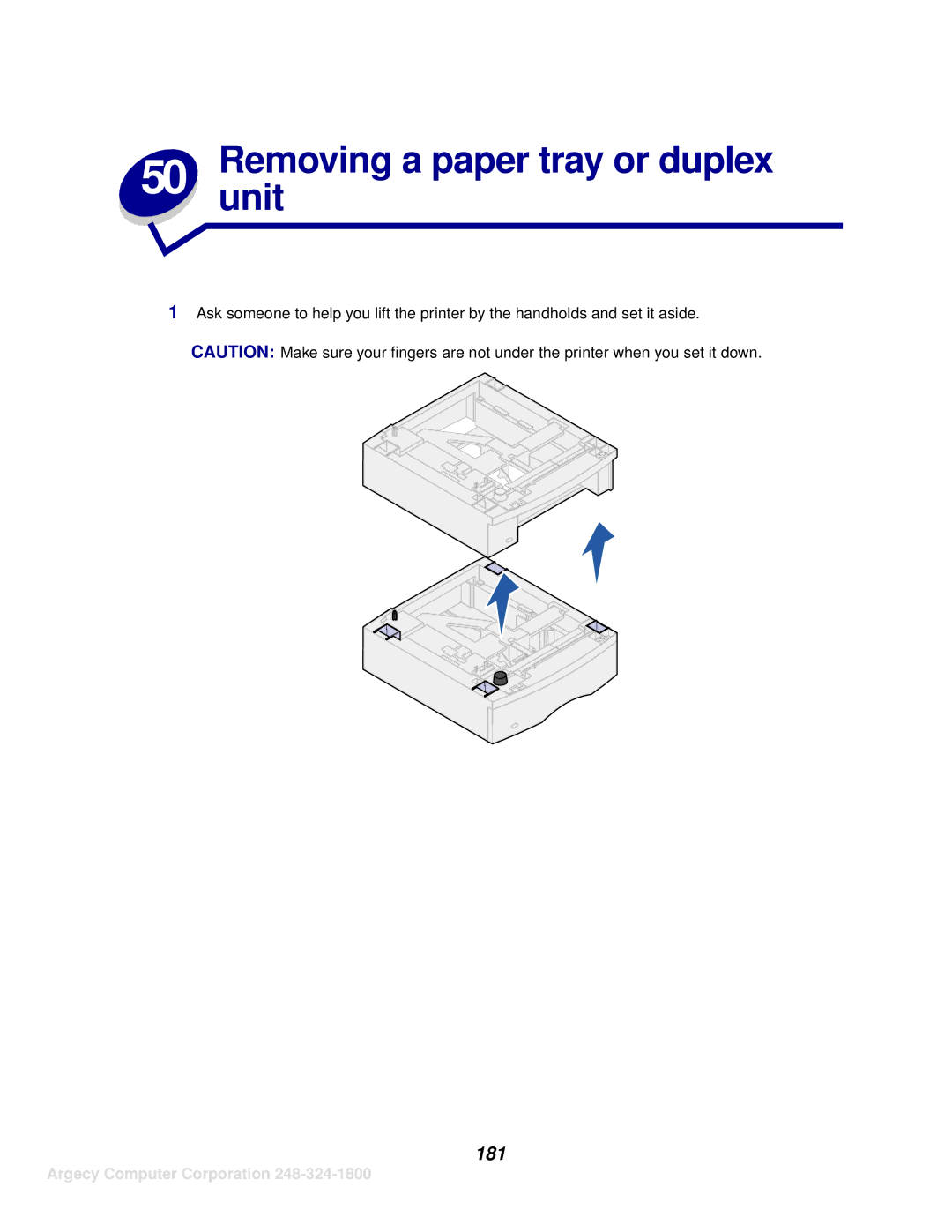 IBM 1120, 1125 manual Removingunit a paper tray or duplex, 181 