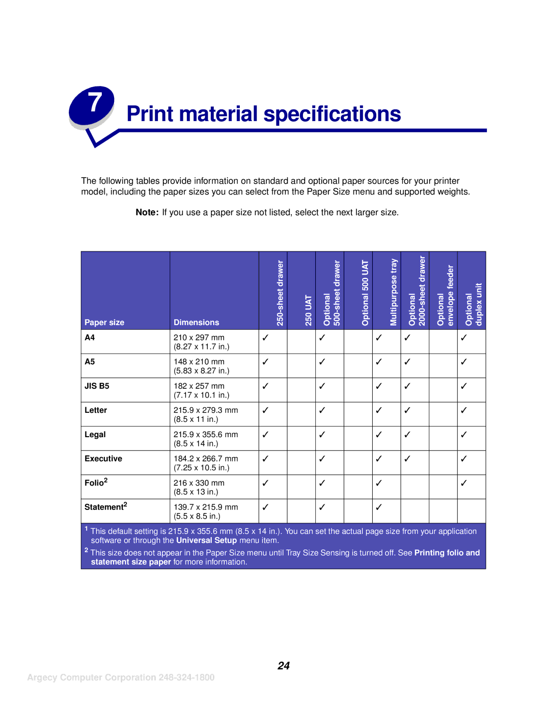 IBM 1125, 1120 manual Print material specifications 