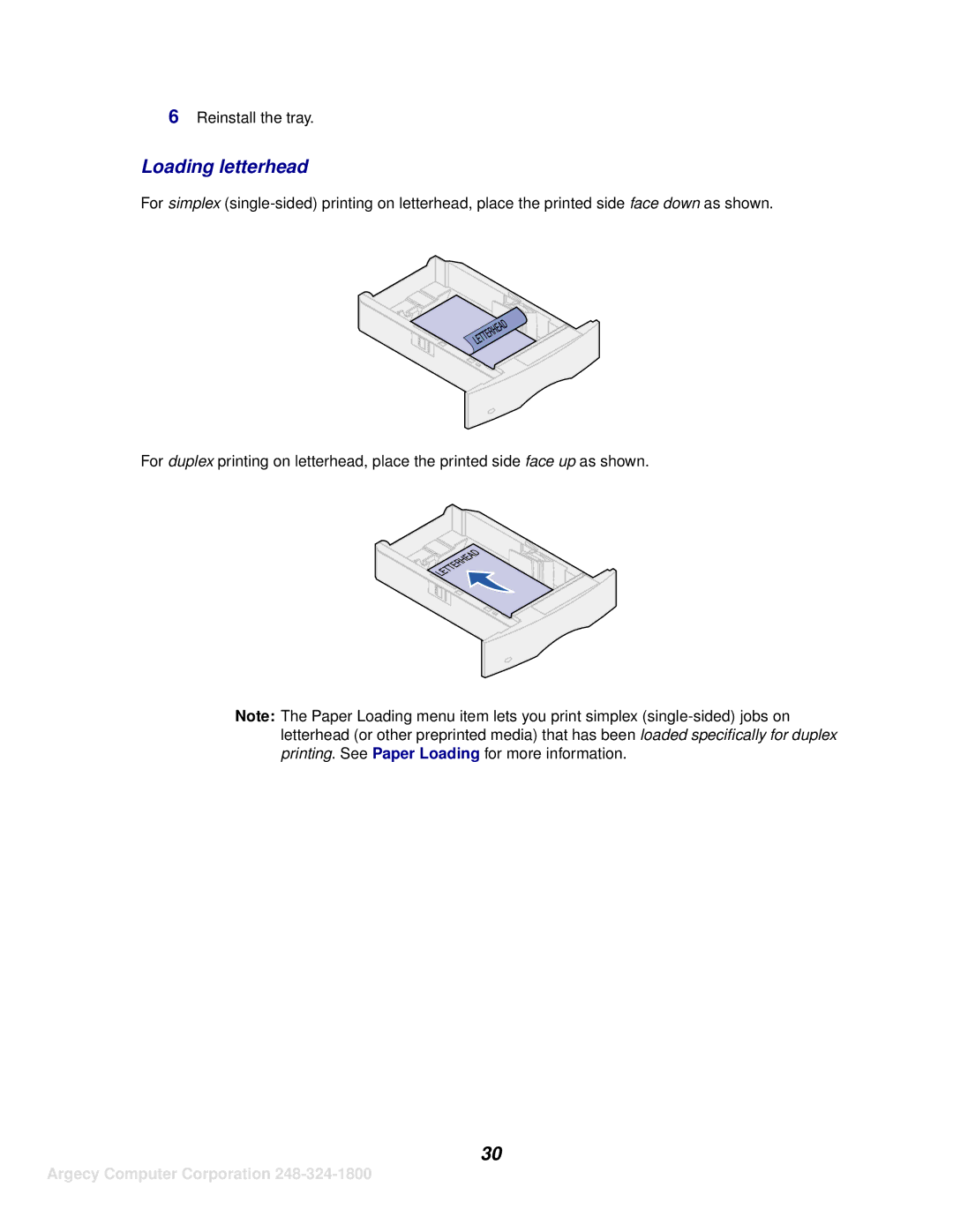 IBM 1125, 1120 manual Loading letterhead 