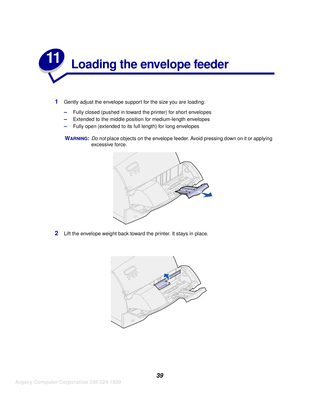 IBM 1120, 1125 manual Loading the envelope feeder 