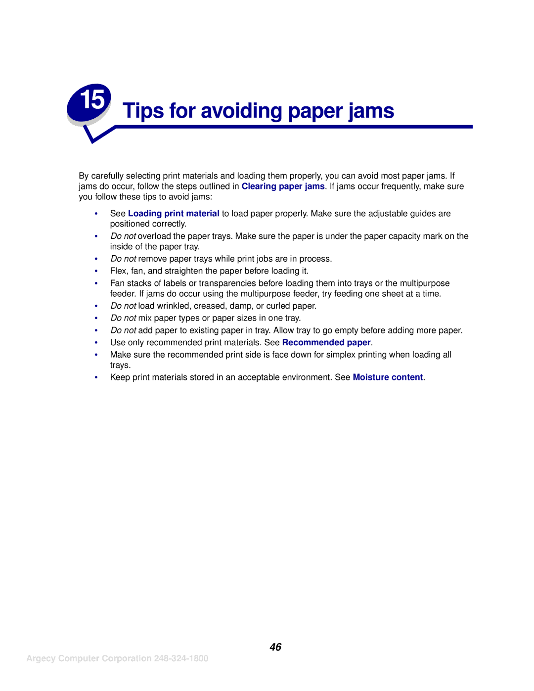 IBM 1125, 1120 manual Tips for avoiding paper jams 