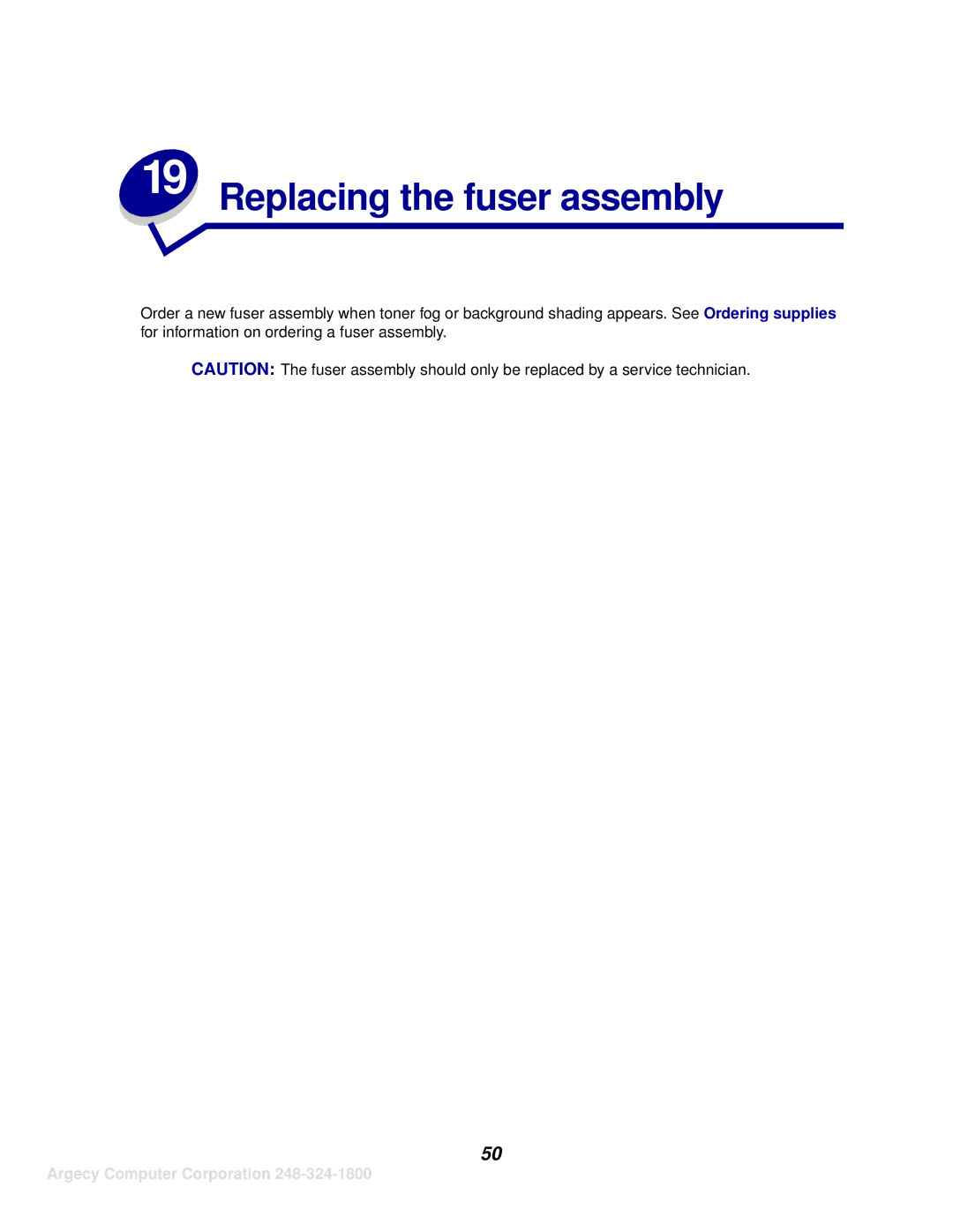 IBM 1125, 1120 manual Replacing the fuser assembly 