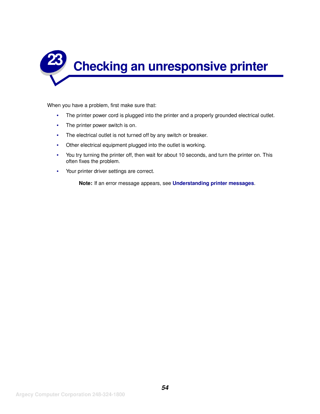 IBM 1125, 1120 manual Checking an unresponsive printer 