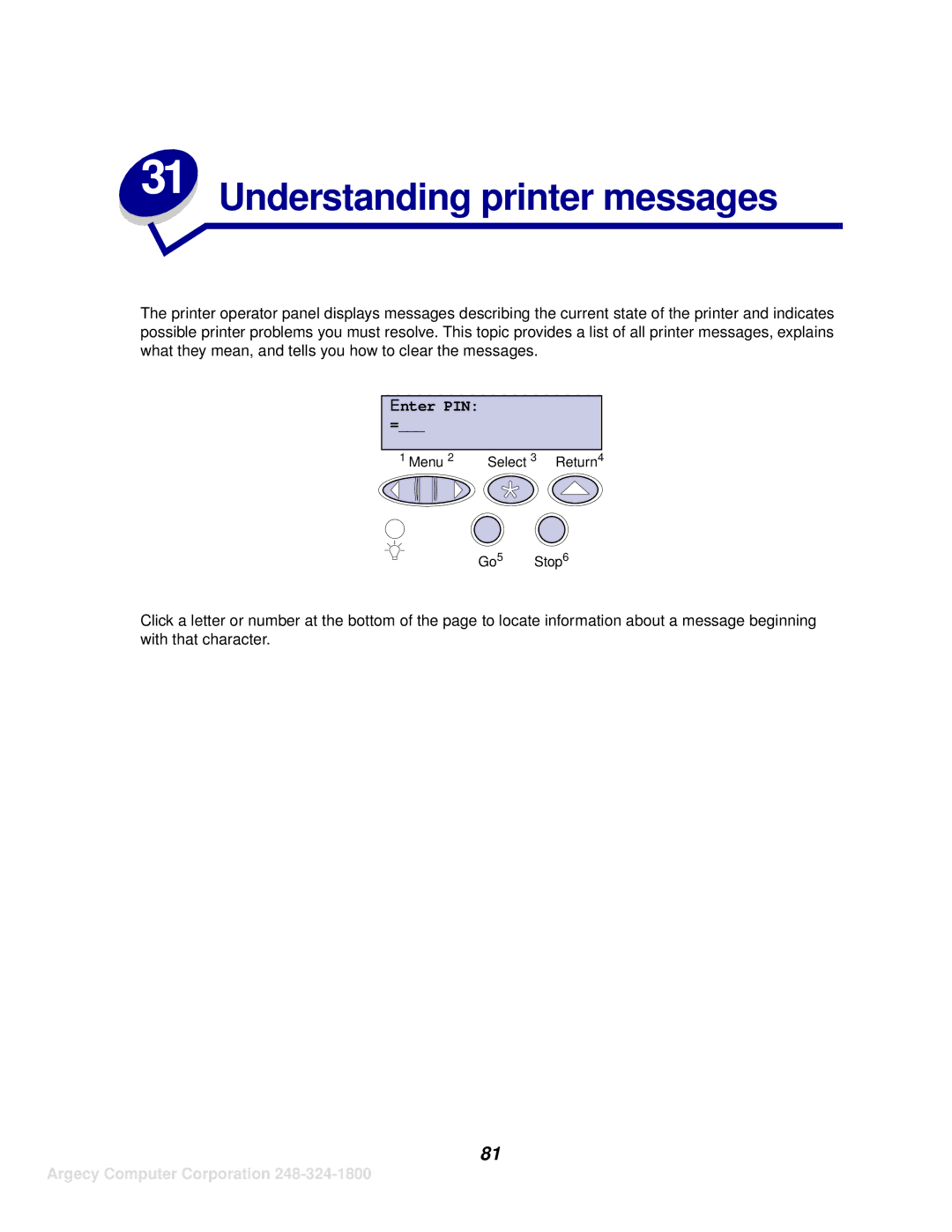 IBM 1120, 1125 manual Understanding printer messages 