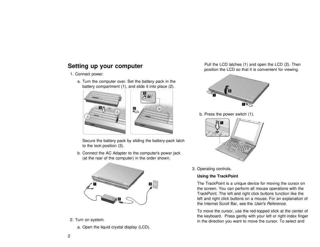 IBM 04P4963, 1200 i Series, 1300 i Series setup guide Setting up your computer, Using the TrackPoint 