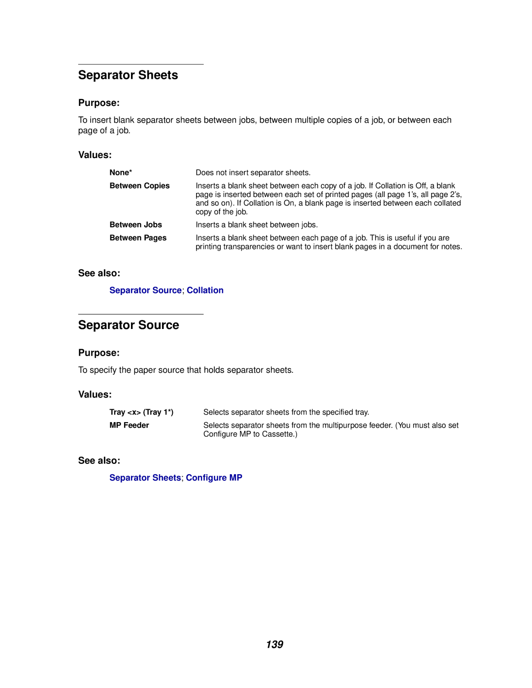 IBM 1220 manual Separator Sheets, Separator Source, 139 