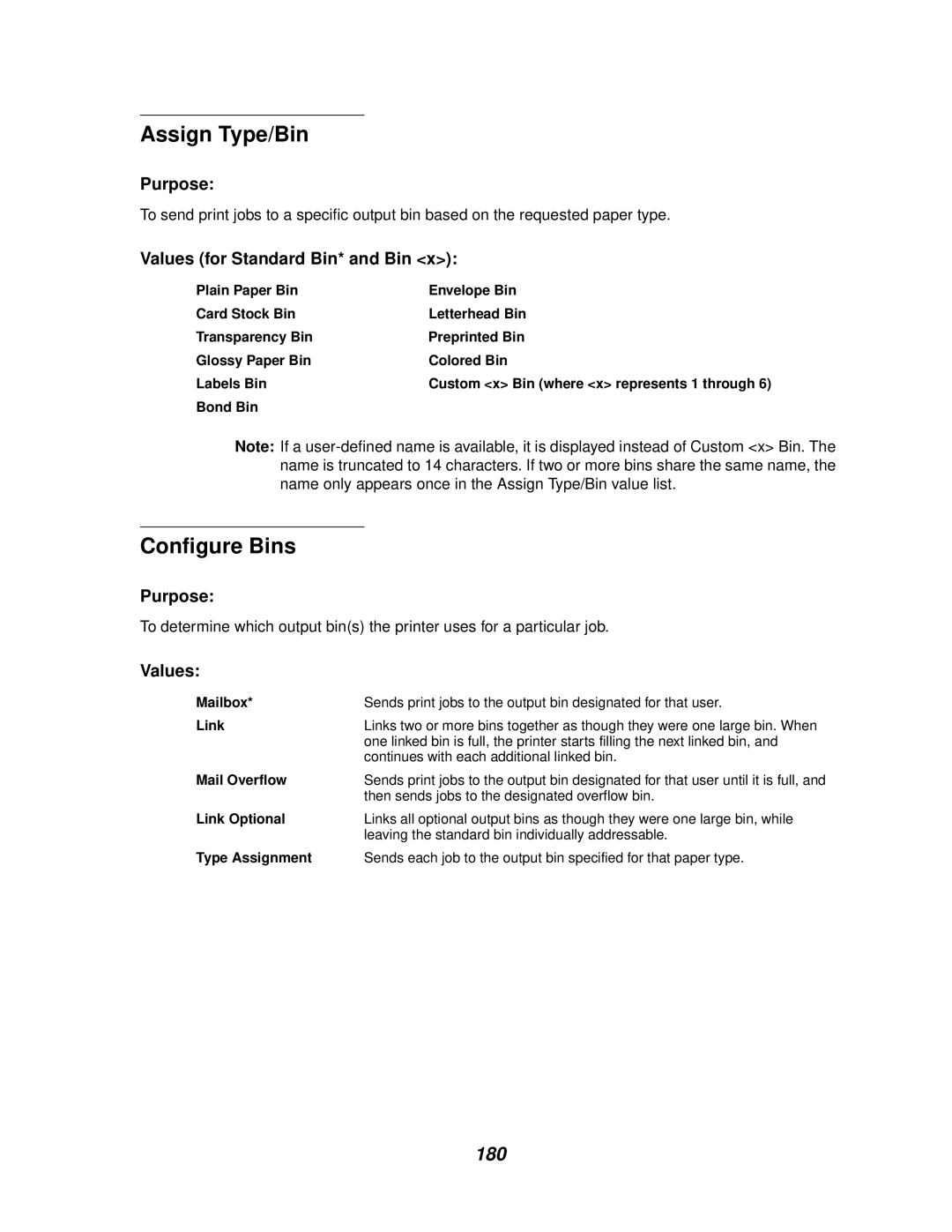 IBM 1220 manual Assign Type/Bin, Configure Bins, 180 