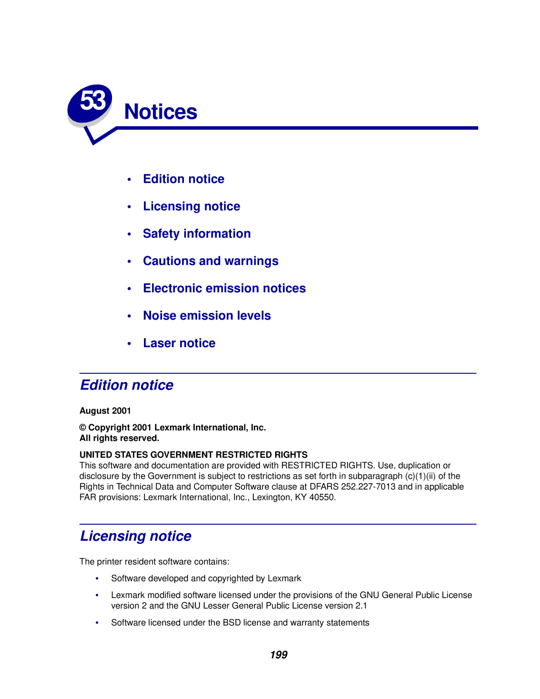 IBM 1220 manual Edition notice, Licensing notice, 199 