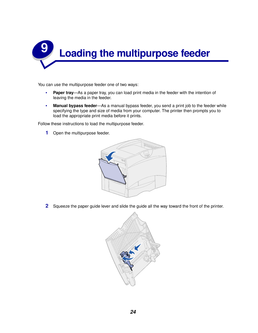 IBM 1220 manual Loading the multipurpose feeder 