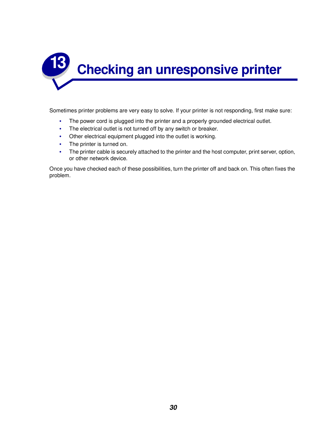 IBM 1220 manual Checking an unresponsive printer 