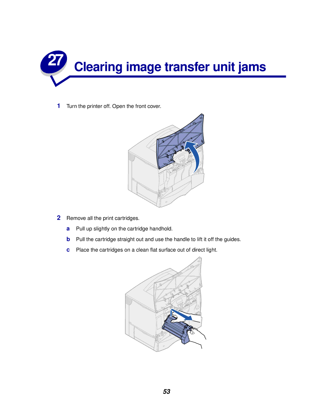 IBM 1220 manual Clearing image transfer unit jams 