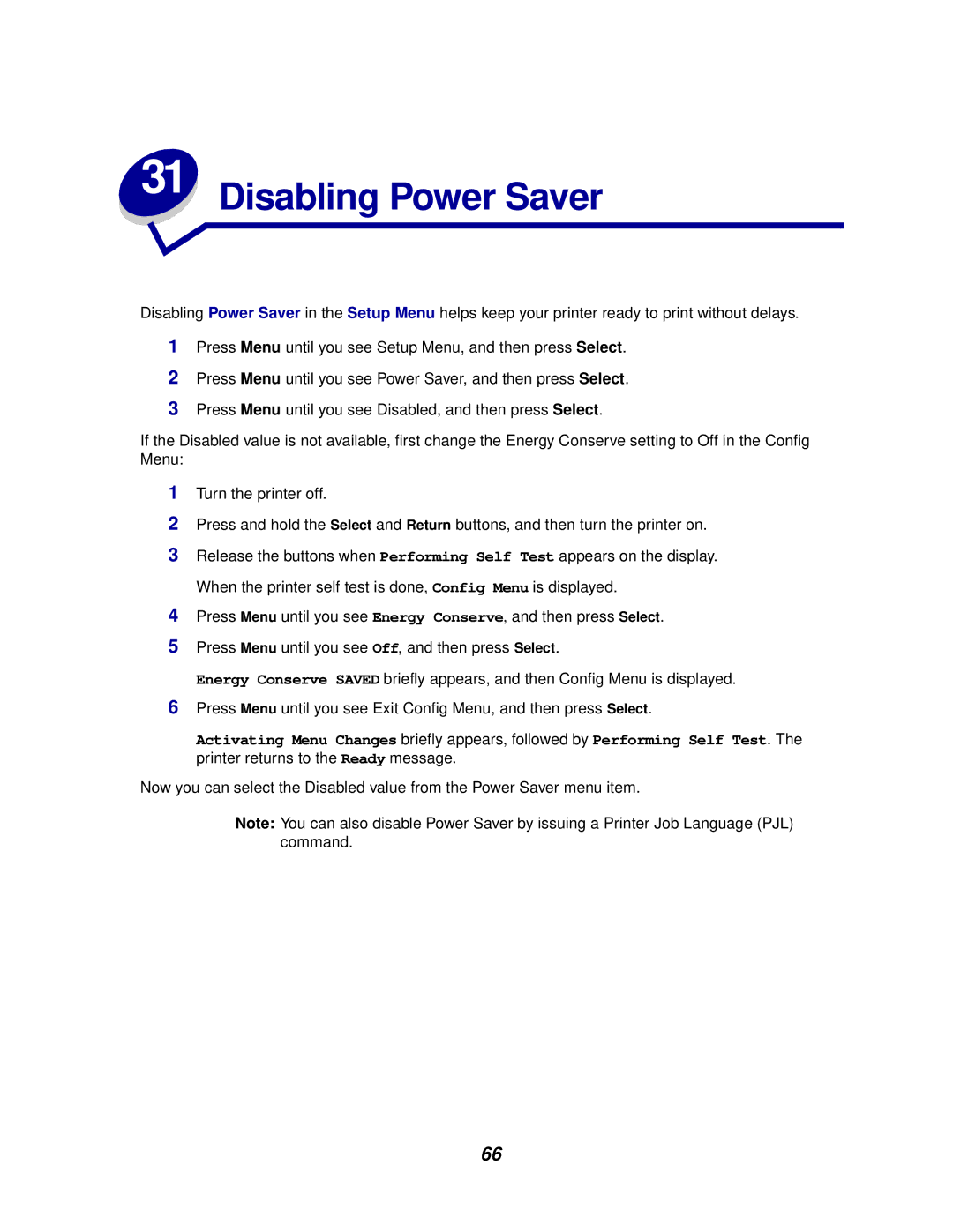 IBM 1220 manual Disabling Power Saver 